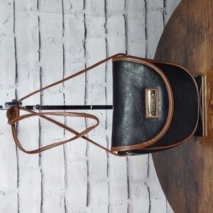 Vintage Capezio Faux Leather Crossbody Saddle Bag
